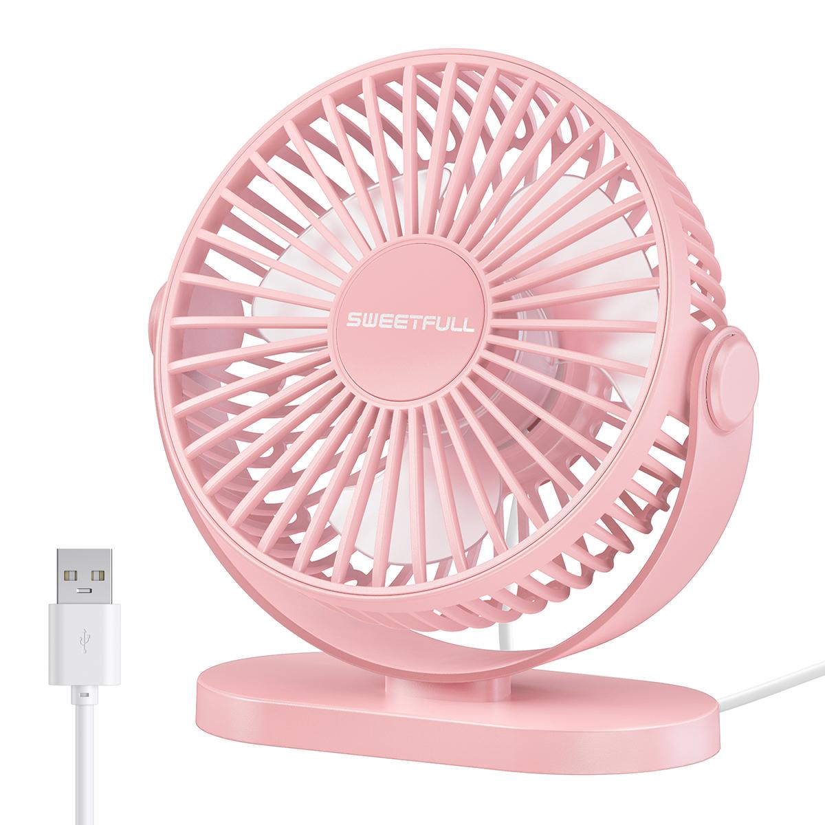 

Electric Fan Portable Cooling Laptops Silent USB Fan Three Speed Adjustment for Home Office Desktop Outdoor Camping Mini Fan розовый