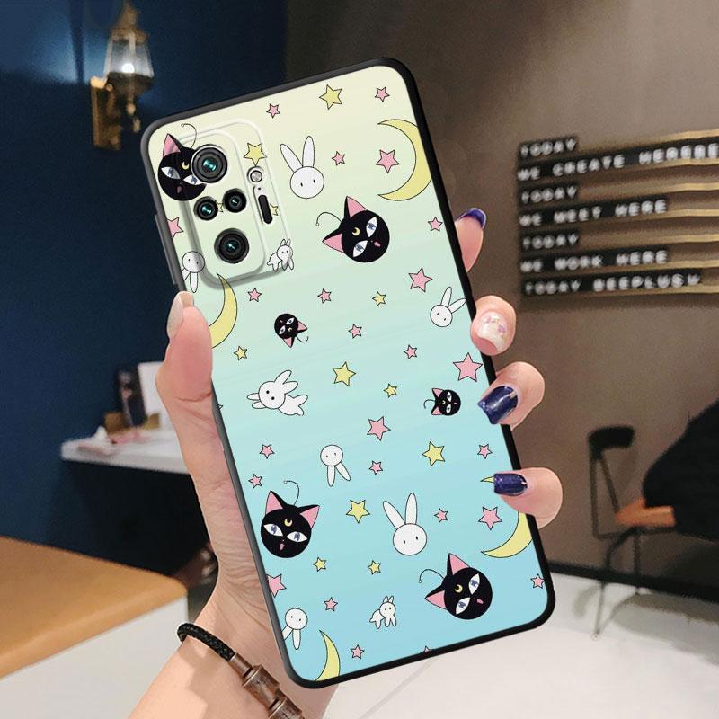 Handyhülle für Xiaomi Redmi Note 11T 11S 10 Lite 10S 8 9S 7 11 Pro 8T 9 Cover Stoßfestes TPU Soft Funda Niedlicher Zauberstab Mond