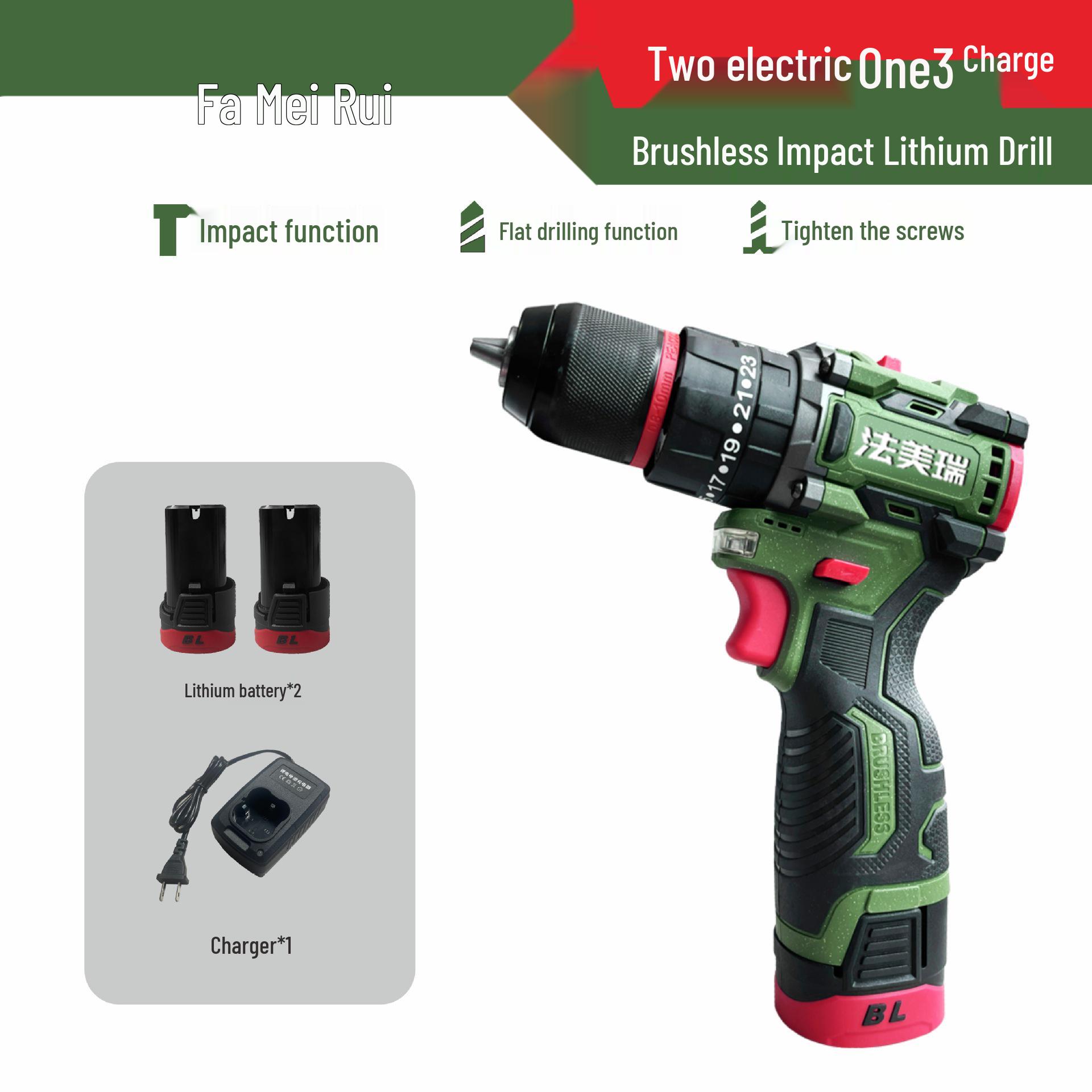 

High-Power Rechargeable Lithium Hand Drill & Electric Screwdriver with Impact Function