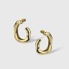 Song Jia Retro Gold Hoop Earrings: High-End Geometric Lines, Light Luxury Design