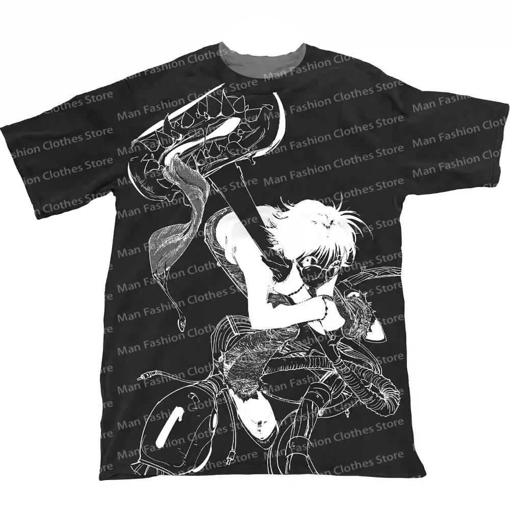 Anime Dark Print Hunter X Hunte T-shirt Y2k Style Print Men and Women Oversized Fashion Short Sleeved Causal T- Shirts