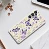 For Samsung Galaxy A16 5G/4G Case Purple Butterflies Pattern Printing Straight Edge TPU Phone Back Cover