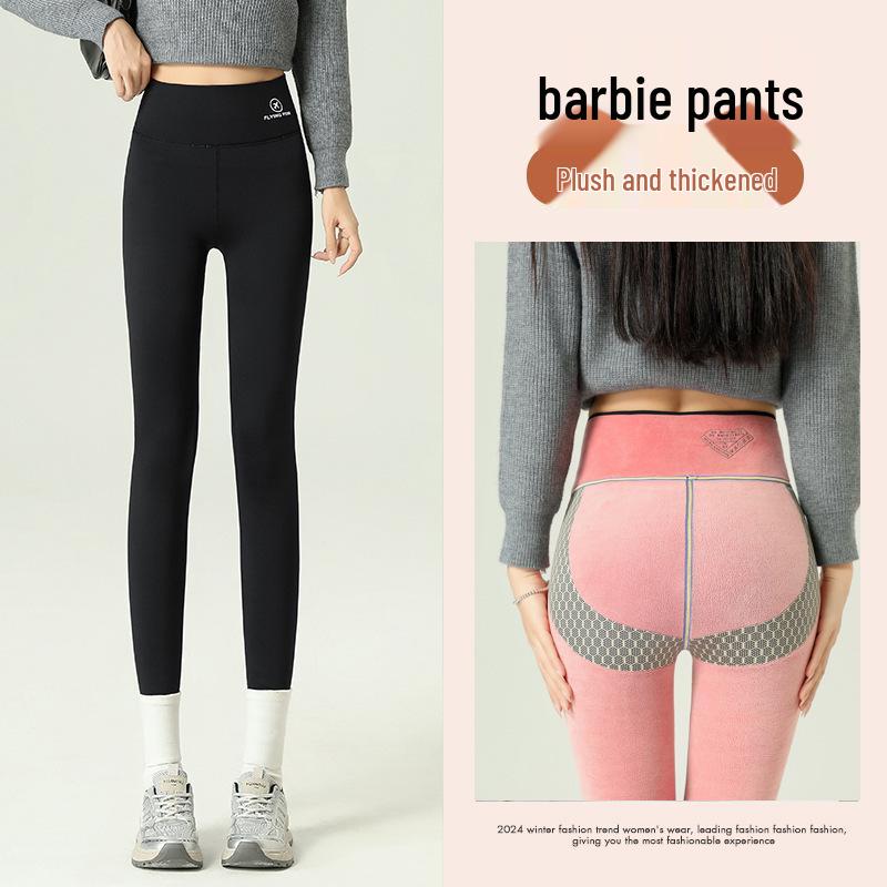

Women s Fluffy High-Waisted Butt Lifting Skinny Yoga Pants - Winter Barbie Shark Design 4XL [165-185 lbs]