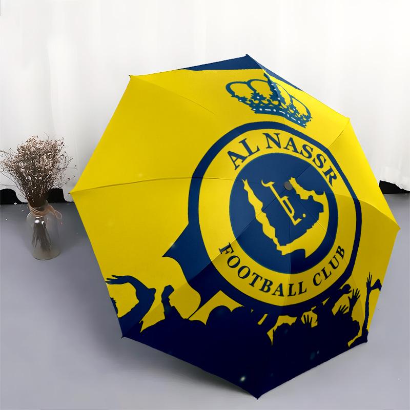 Al Nassr FC Pattern, Automatic Folding Umbrella, Portable and Foldable Design, 8 Ribs, a Christmas or Birthday Gift.