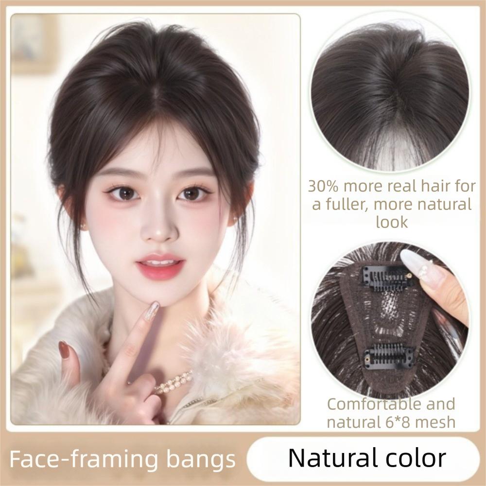Hair Extension Korean Invisible Bangs Wig Fringe Hair Pieces Cover White Hair & Hairline