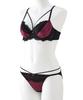 Inner Leopard Satin String Bra and Shorts [Nissen] Women's Set, Set, Wine, G90/3L