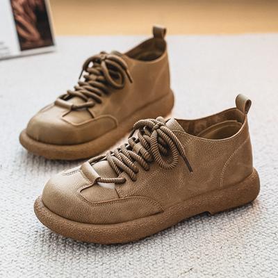 Zapatos Casuales para Hombre Cómodos Retro Zapatos Casuales de Cuero para Hombre Moda Masculina Botas Planas Retro para Hombre Zapatos
