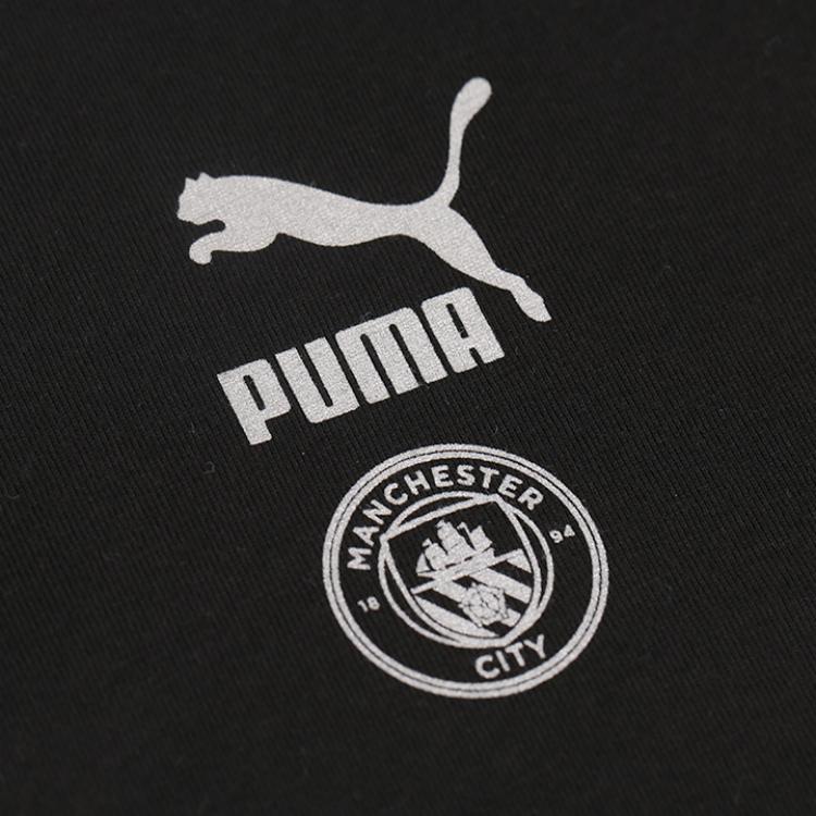 Puma Manchester City FC Casual Sports Crew Neck T-Shirt Men Tops Black 758717-11
