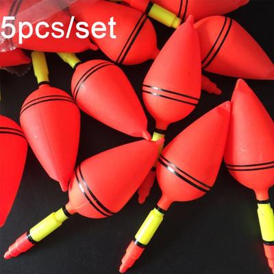 5pcs/set Flotteur de Pêche Bobber en Plastique de Haute Qualité Nuit Flotteur Boule en Mousse Eva Boia Bâton Lumineux