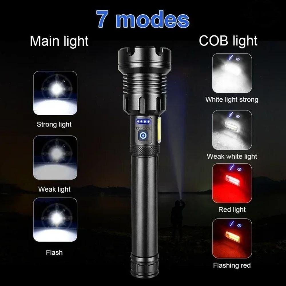 LED XHP160 Most Powerful Flashlight 8-core USB Rechargeable Torch Zoomable 26650 Battery Defensive Hand Lamp for Camping Hunting