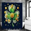 St. Patrick's Day Shamrock Coin and Golden Dollar Bill Design Shower Curtain, Bathroom Decorative Shower Curtain, Waterproof Sho