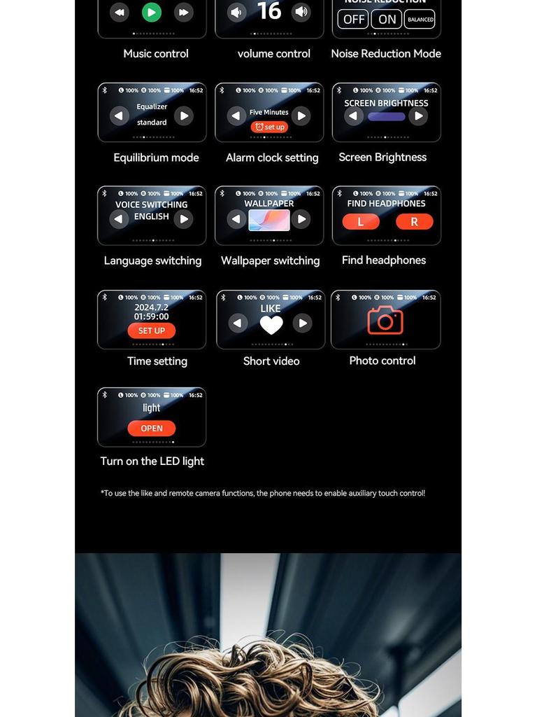 TK Bestseller Clip-on Smart Earbuds: AI Translation, Touchscreen, Bluetooth, True Wireless Sports