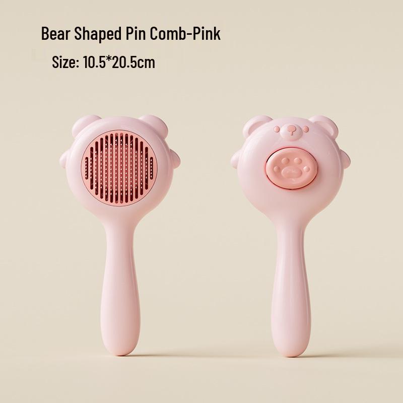 One-Button Pet Hair Removal Comb - Automatic, Portable Grooming Brush for Cats & Dogs