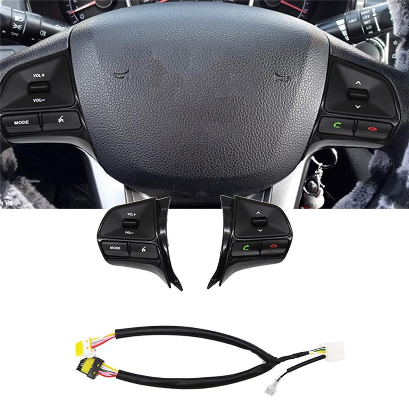 A03E-Car Multifunction Steering Wheel Button Control Volume Switch For KIA K2 Rio 2011-2016 Gloss Black