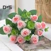 Artificial Flower Beautiful Exquisite Faux Silk Flower Realistic Visual Effect Fake Rose