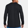 Under Armour Letter Logo Print Crew Neck Long Sleeve T-Shirt Men Tops Black 1385418-001