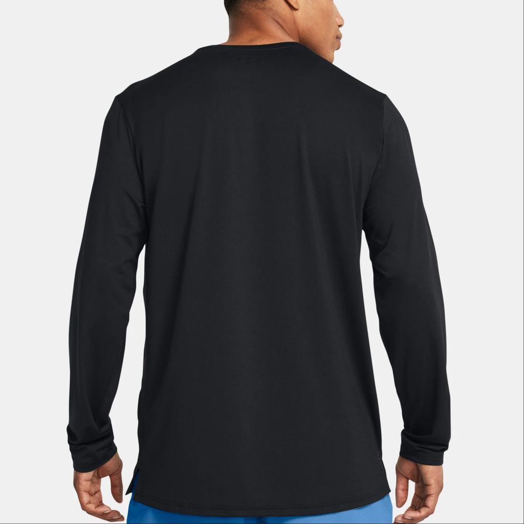 Under Armour Letter Logo Print Crew Neck Long Sleeve T-Shirt Men Tops Black 1385418-001