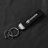 LATE7 Suede Leather Car Logo Key Rings Chains For Toyota GR Corolla Yaris Aygo Prius RAV4 Crown CHR Camry Auris Keychain Accessories