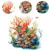 2x Ocean Toilet Stickers Under The Sea Toilet Seat Lid Cover Stickers Wall