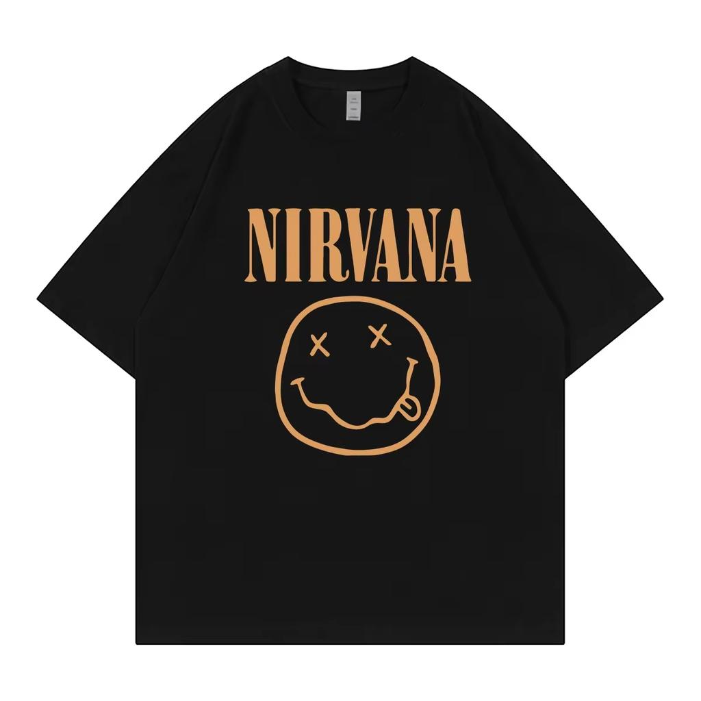 Mens Casual TShirt Retro Rock Emblem Graphic Print Short Sleeve Trendy Tee