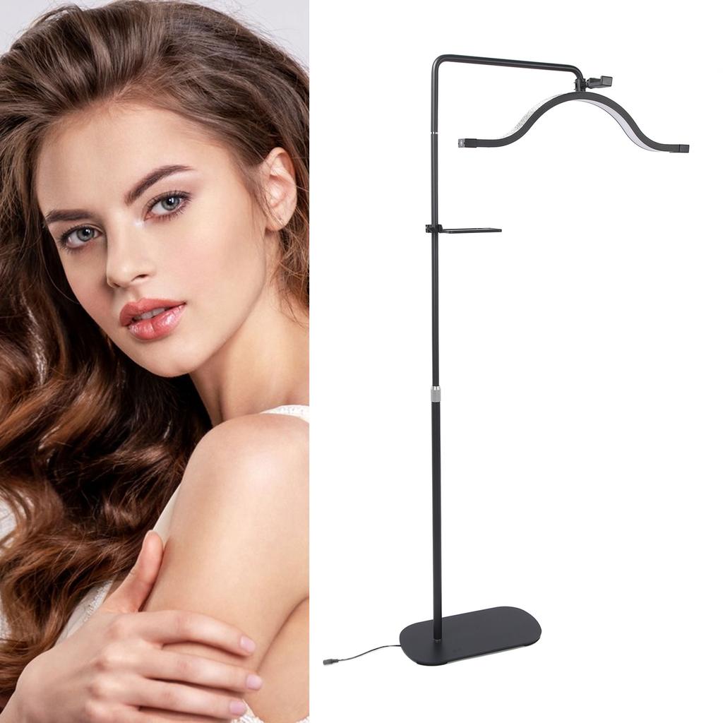 Floor Half Moon Light 29inch Rotating Hd 45W 3200K5600K Height   with Phone Clip Half Moon Lamp for Buty Skincare