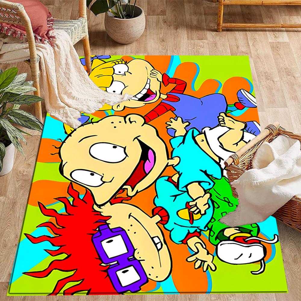Rugrats: Playtime Chaos Themed Anti-Slip Rugs - Polyester Home Decor, Suitable for Bedrooms, Living Rooms, Doorways, Studios, and Decorations