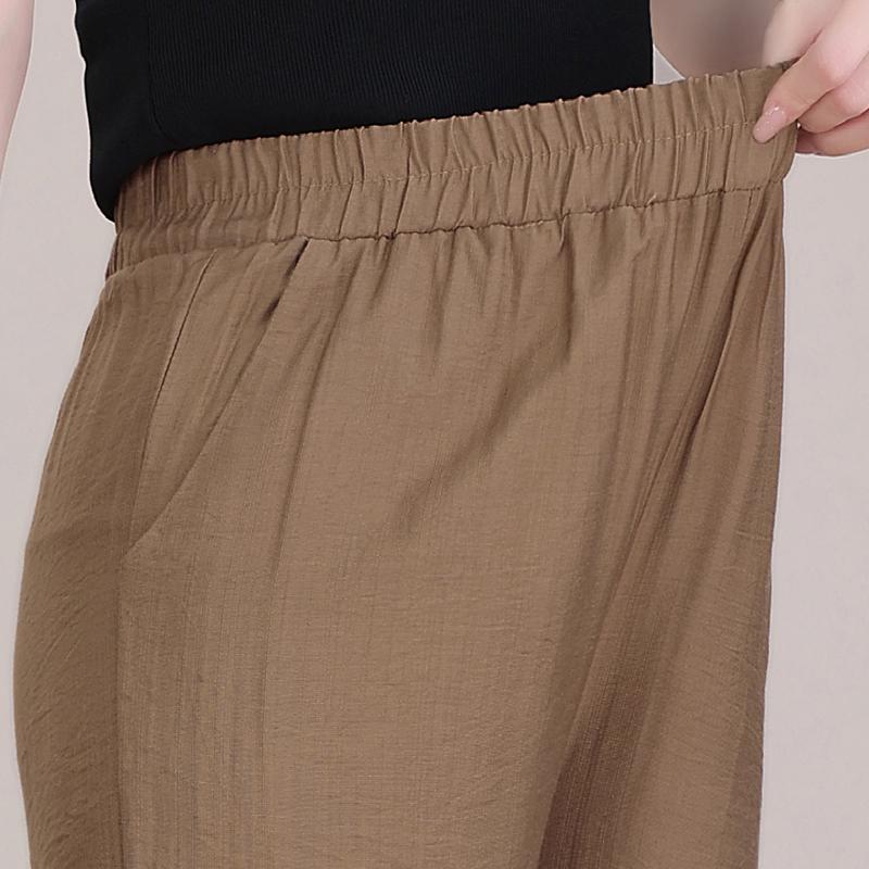 Summer High Waist Wide Leg Pants Women Clothes Casual Elastic Waist Plus Size Black Pants