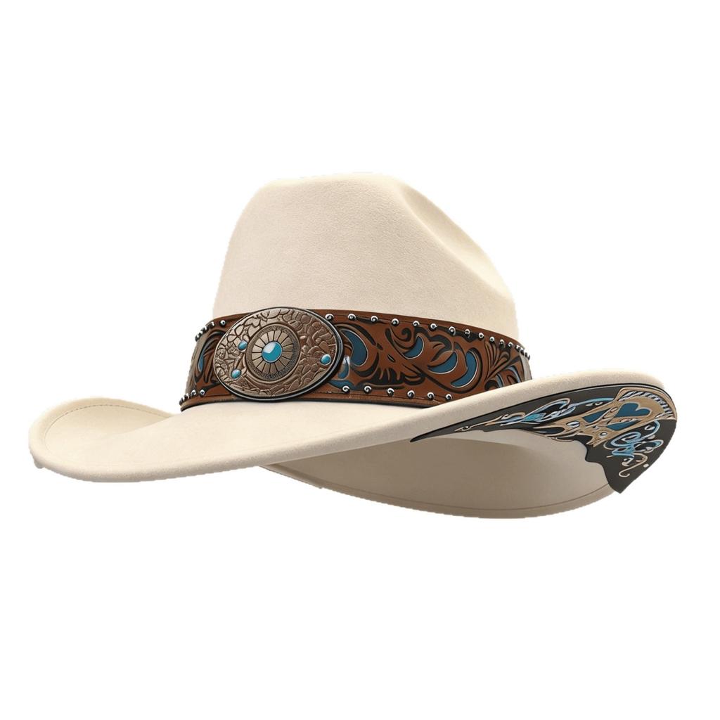 Popular Cowboy Hat European and American High-end Fashion Top Hat Fashionable Versatile Elegant Top Hat Jazz Hat