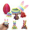 Easter 3D Printed Rabbit & Egg Ornaments - Movable Model Toys
