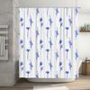 Vintage Blue Flower Printed Shower Curtain Waterproof Bathroom Decor Waterproof Backsplash Polyester Customizable Size Selection