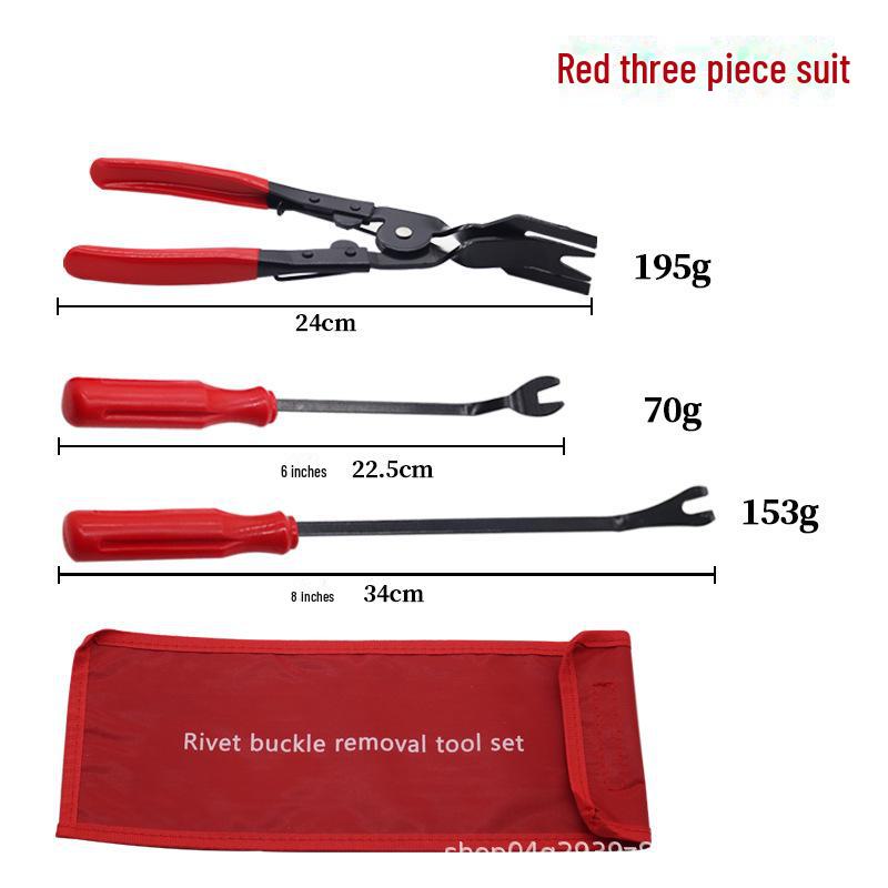Car Headlight and Door Panel Clip Tool Set - 3-Piece
