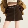 Women's 2026 Retro Plaid Woolen Chain High-Waist Bodycon A-line Skirt