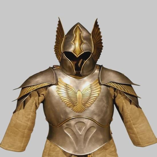 

Средневековый рыцарский эльфийский кирасир со шлемом - Эльфийские доспехи на все тело - Костюм для ЛАРП, Костюм на Хэллоуин