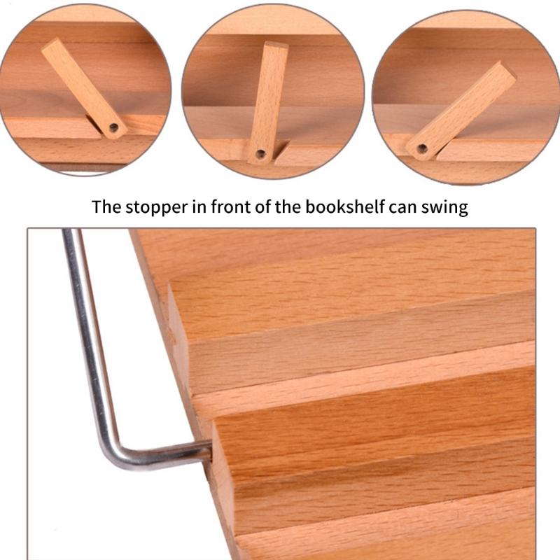 Support de lecture pliable en bois peu encombrant avec clip pour page, angles réglables, support pour manuel, partitions de musique, livre de cuisine