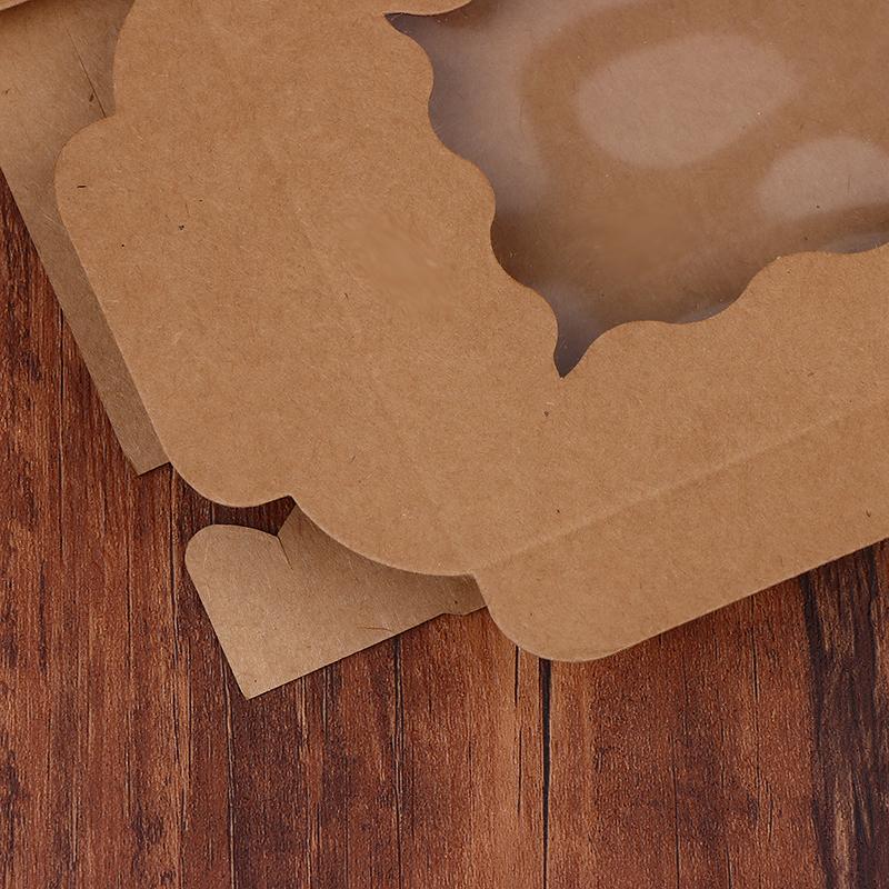 10Pcs Rectangular Cake Carriers Paper Gift Box With Clear Window For Cookies Bread Candy For Weddings Parties Valentine'S Day