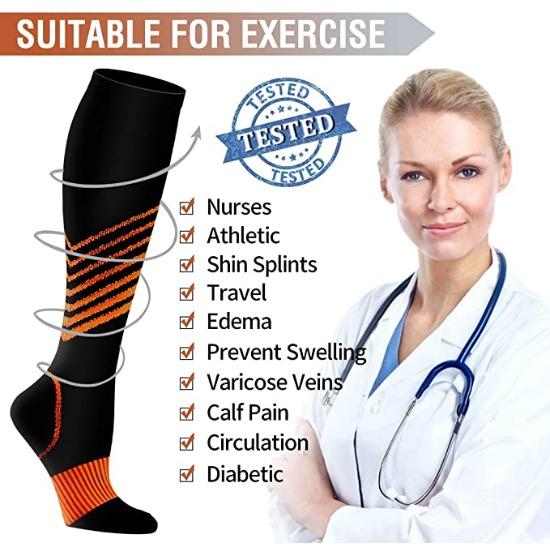 New Compression Socks Sports High Running Marathon Recovery Outdoor Cycling Hiking Riding Non-slip Stockings High For Men &Women