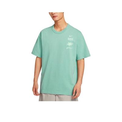 Logo Printed Simple Fashion Men's Short Sleeve T-Shirt In Green