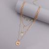 Fashion ins Multilayer Small Hole Chain Hollow Flower Diamond Cross Pendant Necklace Women