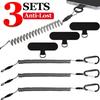 Anti-Lost Flexible Phone Ropes with Patch Spring Cord Safety Anti-Theft Retractable Line Wrist Band with Keychain Ring Carabiner