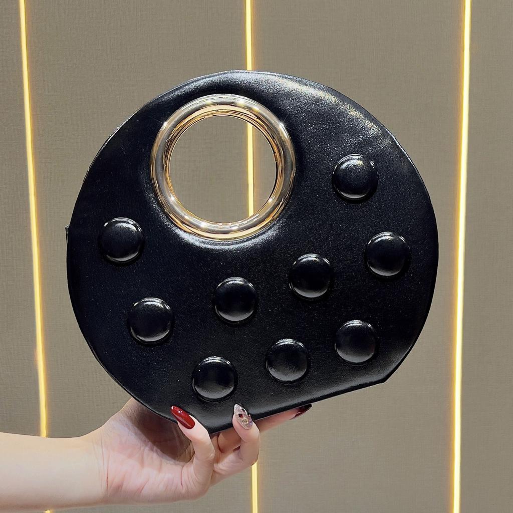 Round Evening Dress Bag, Fashionable Cross-body Handbag for Ladies, Elegant and Simple Chain Bag for Women