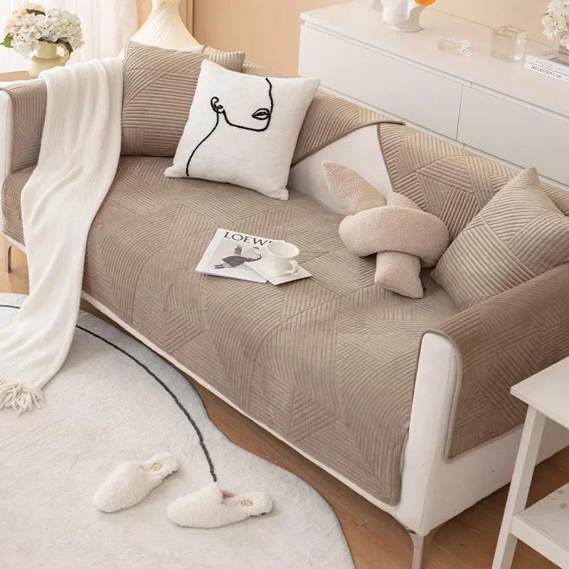 Thicken Plush Sofa Covers Pets Kid Mat Sofas Towel Anti-slip Couch Protector Slipcover Removable Sofa Blanket for Living Room