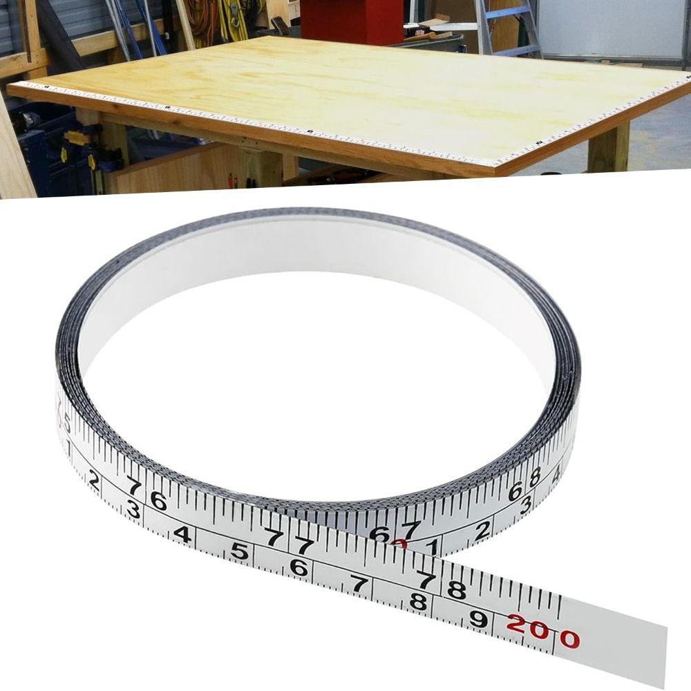 Self-Adhesive Metal Tape Measure Imperial and Metric Scales Left-Right Reading Ruler  Woodworking