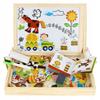 Educational Wooden Eco Magnetic Board Puzzle Farm 107 Elements