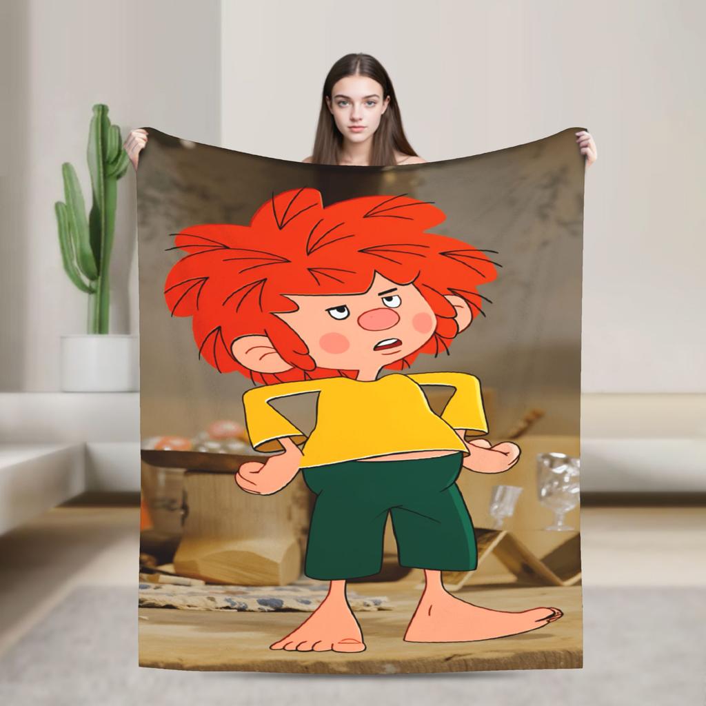 Warm Soft BlanketsGirls Boys Decorative P-Pumuckl Bedding Throws Flannel Bedspread For Couch Chair Fluffy Sofa Bed Cover