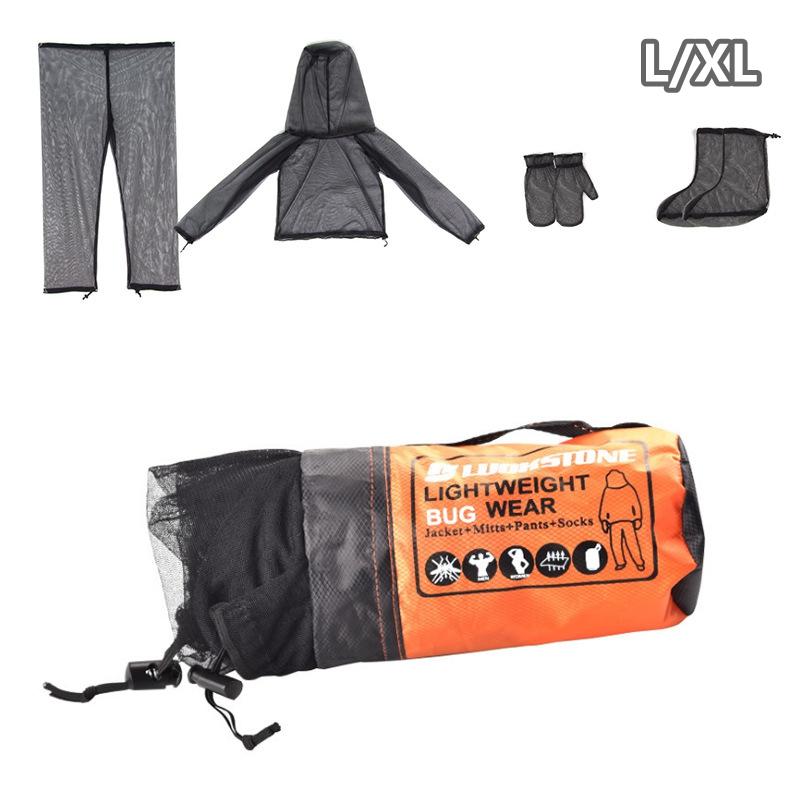 Mesh Hooded Bug Jacket Suit, Anti Mosquito Net, Mitt Mesh Clothes, Carry Pouch For Protective Hunting, Fishing, Hiking