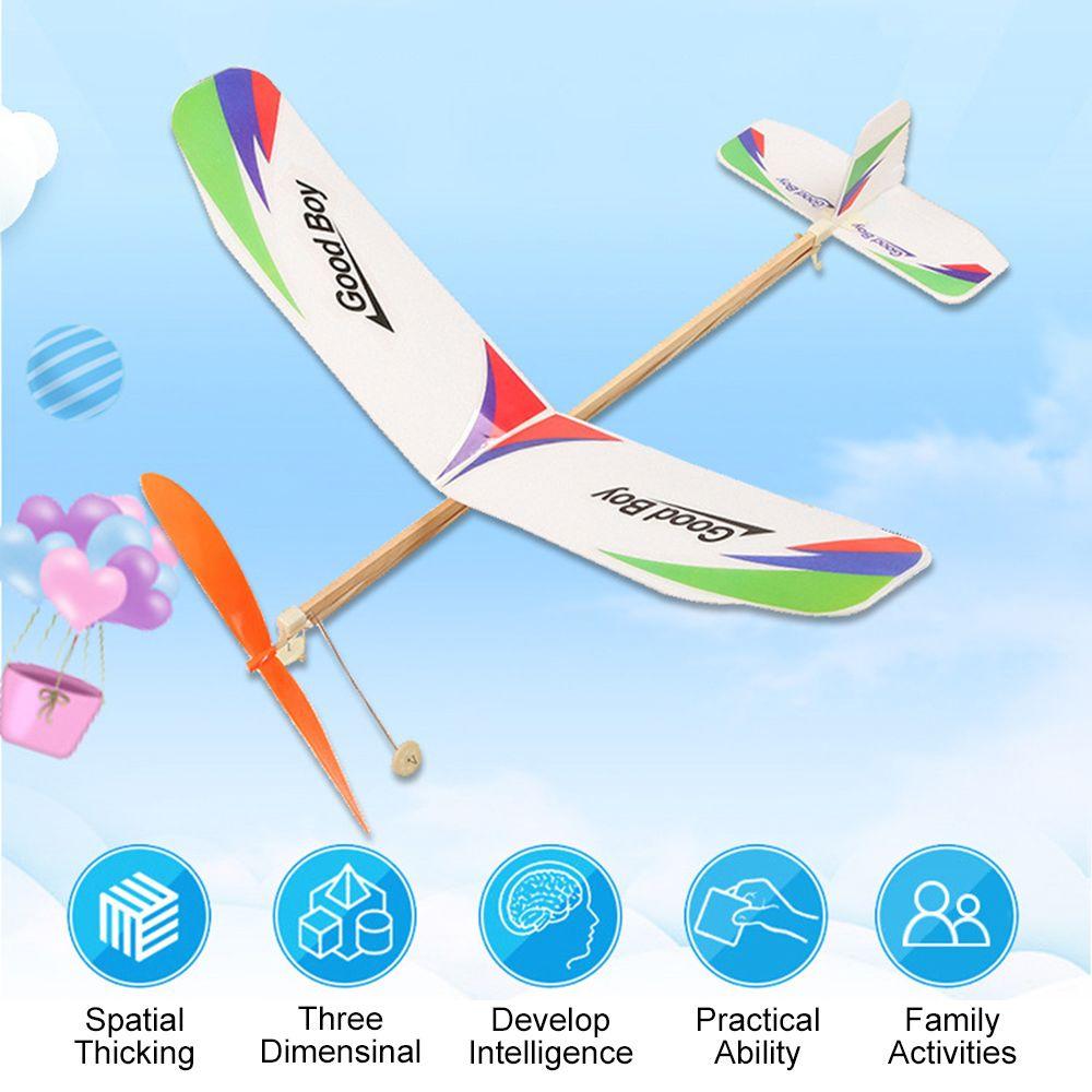 Toys for Students Airplane Model Rubber Bands Power Foam Plane Flying Glider Aircraft Toy