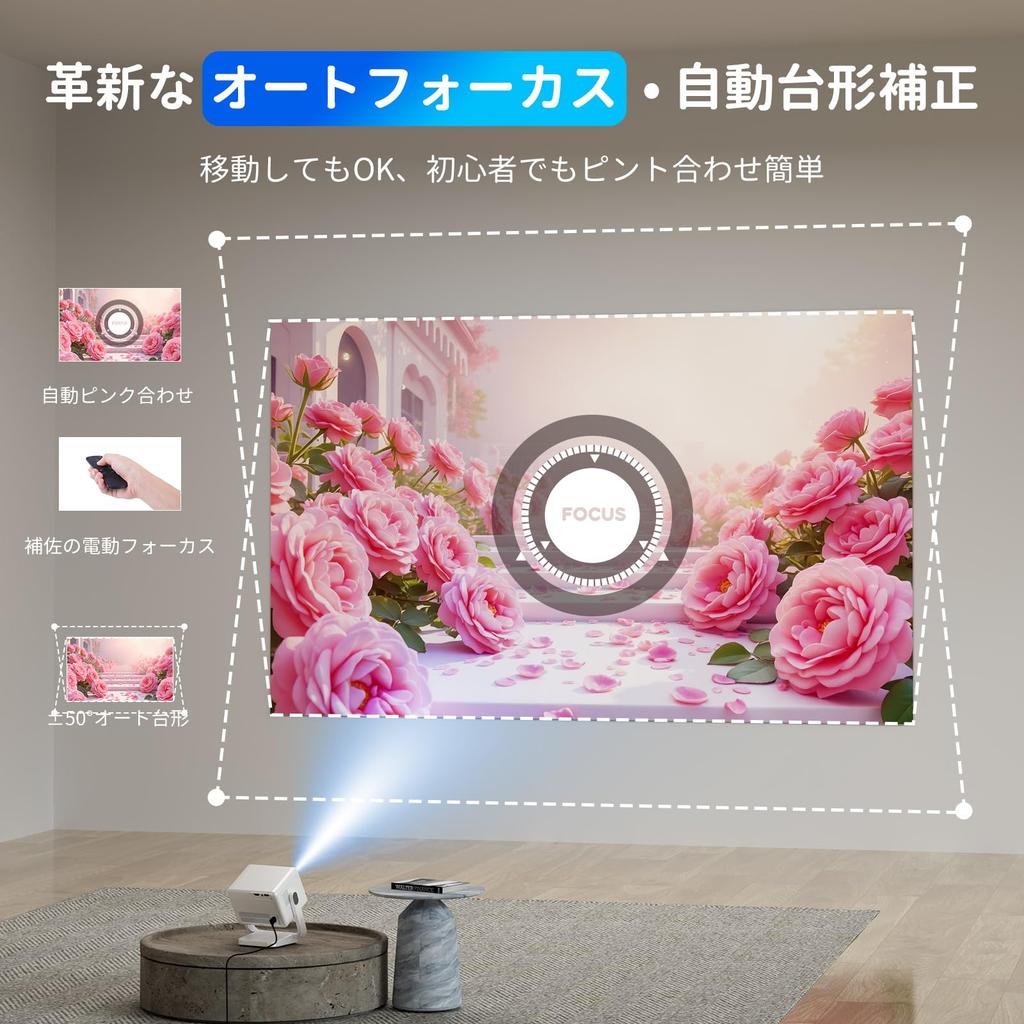 Tecaki Auto Automatische Trapezkorrektur 2025 Neuer 1080P Projektor für Zuhause 4K Decke Hoch WiFi Zuhause Zoom Groß Kurz Bluetooth HiFi Kompatibel mit TV Japanisch
