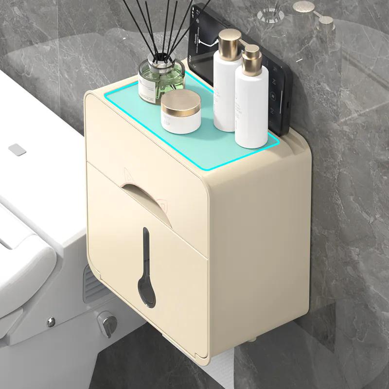 Punch-free Toilet Tissue Box Paper Roll Paper Box Household Toilet Paper Rack Waterproof Tissue Holder