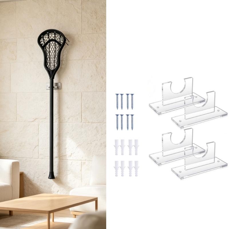 Bat Storage Rack Wall Mount 4 Pack Acrylic Holders for Garage Display, Home Wall Use, and Daily Access Needs