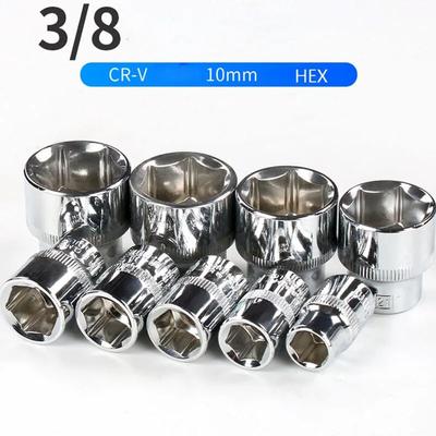 Klucz nasadowy sześciokątny 3/8" z napędem 10 mm, antykorozyjny, zestaw nasadek 6 mm-24 mm, adapter klucza dynamometrycznego, narzędzie do naprawy samochodów, długość 28 mm